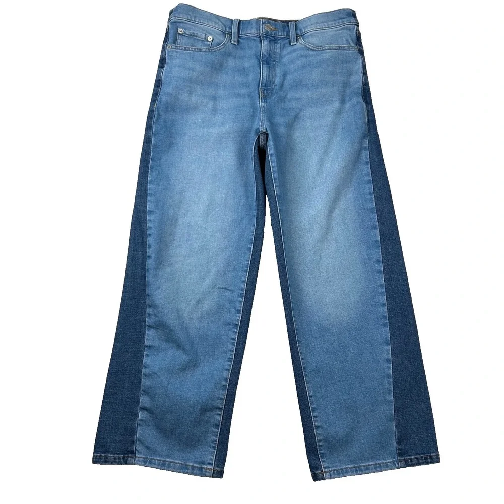 Banana Republic Jeans Womens 32/14 Straight High Rise Stove Pipe Ankle Cut Sew‎